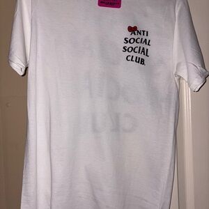 Anti Social Social Club White Tee with Red Accents